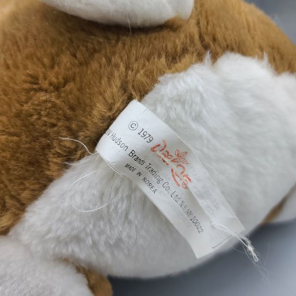 Daekor Vintage Pot Belly Bunny Rabbit Brown White 1979 16” Plush Stuffed Animal - Picture 9 of 16